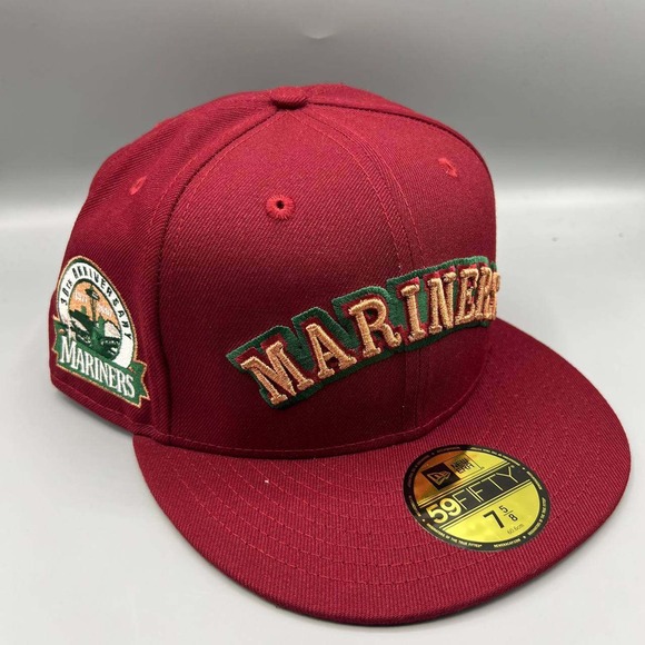 Seattle Mariners Hat Men 5/8 Red Green 59Fifty New Era MLB